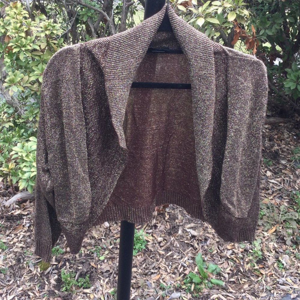 Ashley Stewart Gold Shines on Brown Top